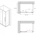 Душевой уголок ABBER Schwarzer Diamant 150x90см AG30150H-S90 профиль хром, стекло прозрачное