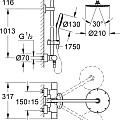 Душевая стойка Grohe Rainshower System 210 27967000 хром
