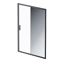 Дверь душевая в нишу AM.PM Gem 140см W90G-140-1-195BMir профиль черный, стекло прозрачное/зеркальное