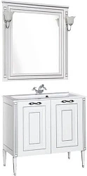 Мебель для ванной Aquanet Паола 90 белый/серебро литьевой мрамор