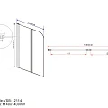 Шторка на ванну Vincea 114x140см VSB-12114CL профиль хром, стекло прозрачное