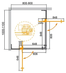 Душевой уголок Cezares Slider 110x90см SLIDER-AH-2-80/90-100/110-C-NERO черный, стекло прозрачное