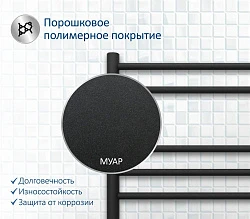 Полотенцесушитель водяной Aquatek Либерти П7 50х60 AQ RR0760BL черный муар