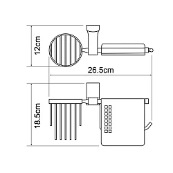 Держатель туалетной бумаги Wasserkraft Exter K-5259 с держателем для освежителя, с крышкой, бронза