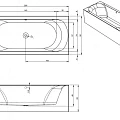 Акриловая ванна Riho Linares 200x90 Plug & Play B144012005 левая, белая глянцевая