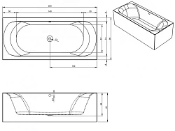 Акриловая ванна Riho Linares 200x90 Plug & Play B144012005 левая, белая глянцевая