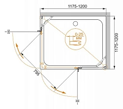 Душевой уголок Cezares Crystal 100x100см CRYSTAL-S-A-2-100-C-Cr профиль хром, стекло прозрачное