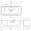 Акриловая ванна ABBER 160x75 AB9331-1.6 L белая глянцевая