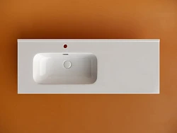 Раковина встраиваемая Ceramica Nova Element 120см CN7006L чаша слева, белая
