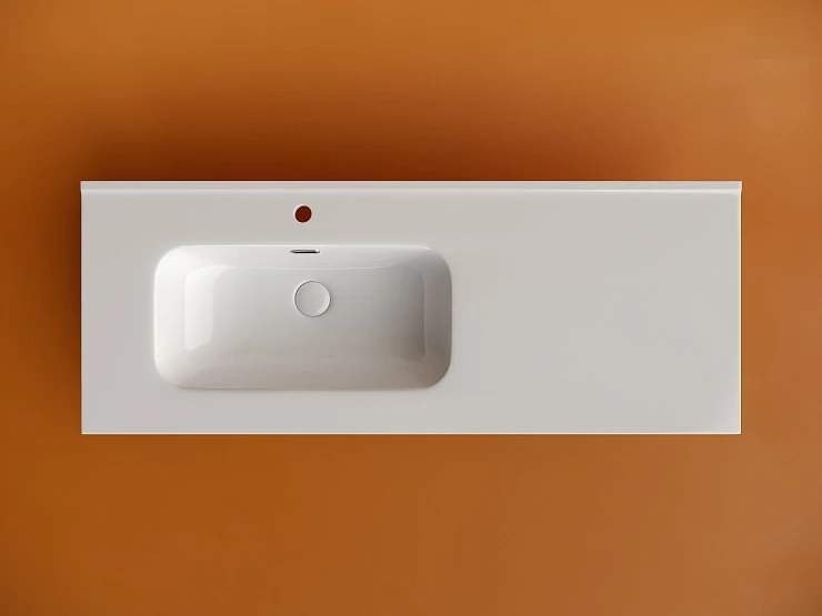 Раковина встраиваемая Ceramica Nova Element 120см CN7006L чаша слева, белая