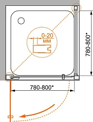 Душевой уголок Cezares Porta 90x90см PORTA-D-A-11-90-C-Cr профиль хром, стекло прозрачное