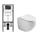 Комплект инсталляции Ceramica Nova CN121001MB с унитазом CN1905, кнопка черная матовая