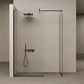 Душевая перегородка Salini ATRIO 100x220см 21102B профиль черный, стекло прозрачное