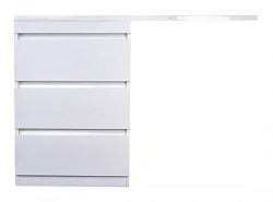 Тумба с раковиной Style Line Даллас 120 напольная, левая, белый глянец
