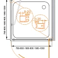 Душевой уголок Cezares Elena 90x90см ELENA-W-A-1-90-P-Cr-R профиль хром, стекло рифленое