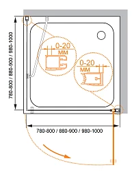 Душевой уголок Cezares Elena 90x90см ELENA-W-A-1-90-P-Cr-R профиль хром, стекло рифленое