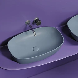 Раковина накладная Ceramica nova Element 600*380*138мм CN6049MHL серо-голубая матовая