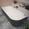 Акриловая ванна Cezares Slim 180x80 SLIM CORNER-180-80-60-L-NERO-SET черная матовая/белый глянец
