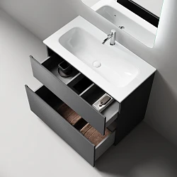 Тумба с раковиной Sancos Folk Floor 90 напольная, Grey soft