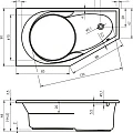 Акриловая ванна Riho Yukon 160x90 Plug & Play B008012005 правая, белая глянцевая