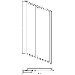 Душевая дверь в нишу Bravat Line 100x200см BD100.4112A профиль хром, стекло прозрачное