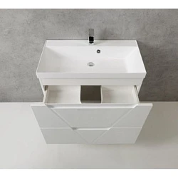 Тумба с раковиной BelBagno Vittoria 80 белая глянцевая