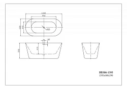 Акриловая ванна BelBagno 139,5x68 BB306-1395 белая глянцевая