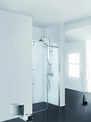 Душевая дверь в нишу Bravat Wave 120x200см BD120.4102S профиль хром, стекло прозрачное