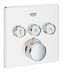 Термостатический смеситель Grohe Grohtherm SmartControl 29157LS0 для душа, хром / белый
