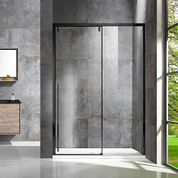 Душевая дверь в нишу Vincea Lugano 140см VDS-1L140CLB-1 профиль черный, стекло прозрачное