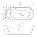 Акриловая ванна BelBagno 178x84x58 BB14 белая глянцевая