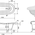 Ванна из искусственного камня Эстет Марсель 170x80 ФР-00001849 белая глянцевая
