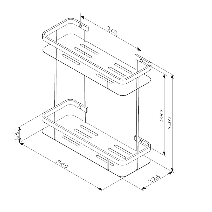 Полка AM.PM Sense L A7453200 двойная, хром