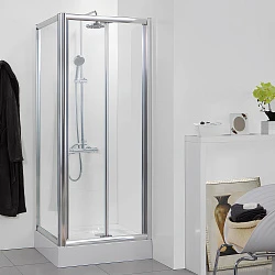 Душевой уголок Bravat Drop 90x90см BS090.2120A профиль хром, стекло прозрачное