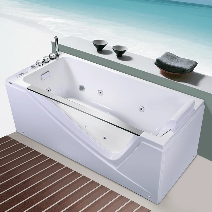 Акриловая ванна Orans OLS-BT65108 L 170x75см 65108L0 с гидромассажем, белая глянцевая