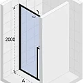 Душевая дверь в нишу RIHO 100см G005003121 профиль черный, стекло прозрачное