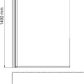 Шторка на ванну Wasserkraft Berkel 80x140см 48P01-80B профиль черный, стекло прозрачное