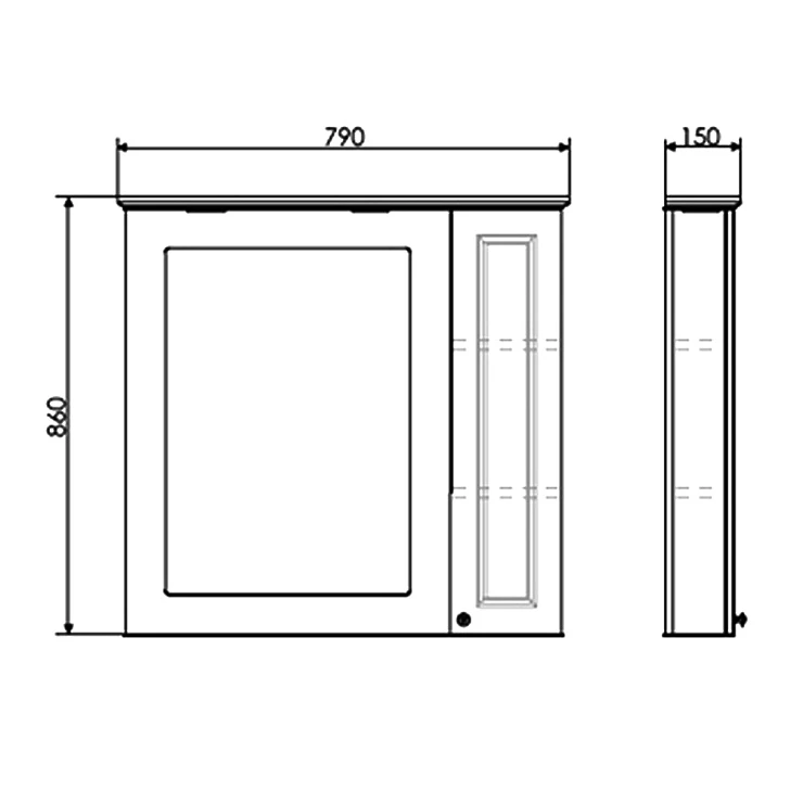 Зеркало-шкаф Comforty Палермо 80 00004143508CF патина золото