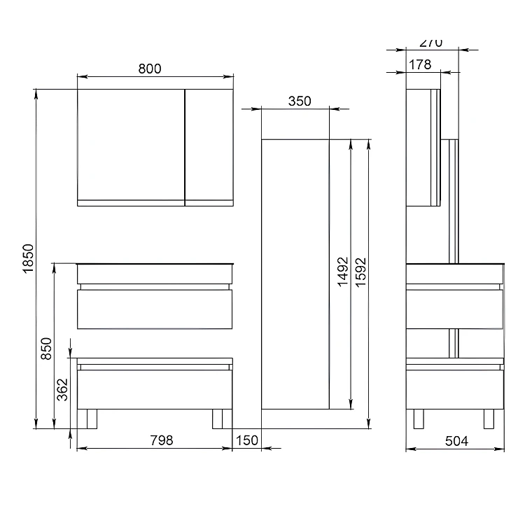 Тумба Ingenium 80 AXIOMA 800.09 белый глянец
