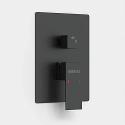 Душевой комплект BERGES VENTAS 2S BLACK с внутренней частью, черный матовый