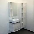 Тумба с раковиной Comforty Прага 60 00-00003478CF дуб белый, с антрацитовой столешницей