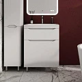 Тумба с раковиной Style Line Марелла 60 напольная, антискрейтч белый матовый