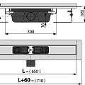 Душевой лоток AlcaPlast APZ6 650 с опорами, хром