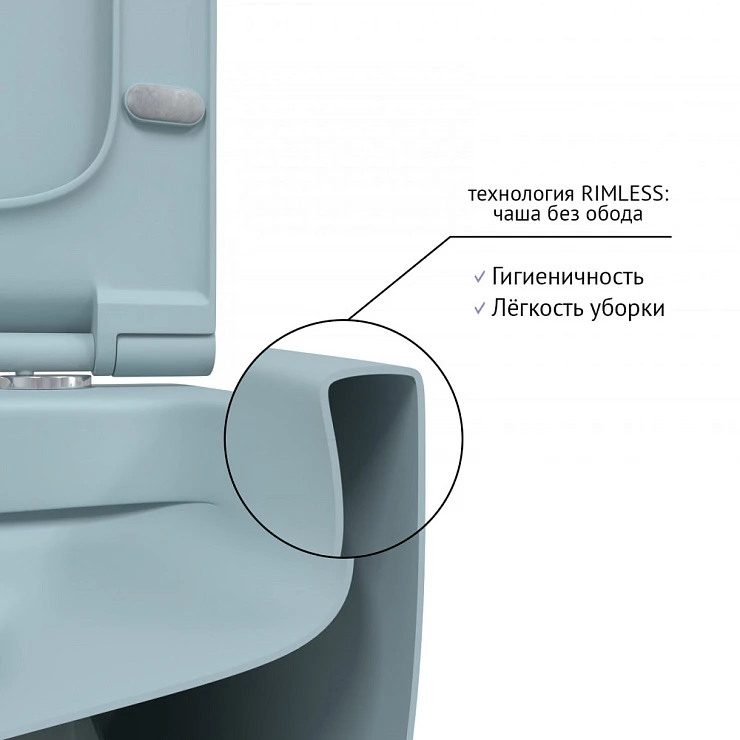 Унитаз подвесной Berges Ego XL 083229 голубой матовый