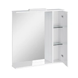 Зеркальный шкаф подвесной SanStar Bianca 80 для ванной комнаты белый