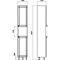 Шкаф-пенал SanStar Lira 33см 52.1-3.5.1. белый