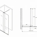 Душевая перегородка ABBER Komfort 120см AG09120B профиль черный, стекло прозрачное