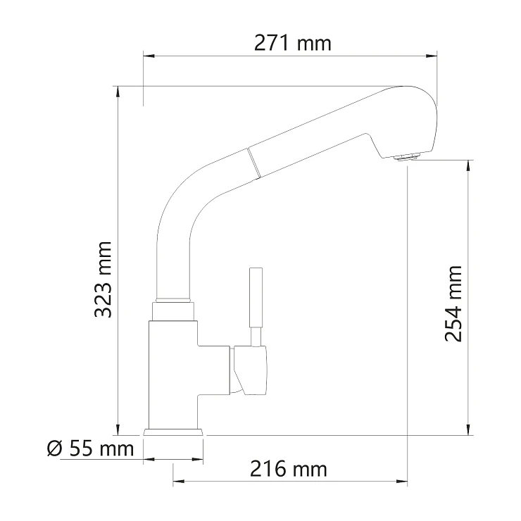 Смеситель для кухни Wasserkraft Wern 4266 хром матовый