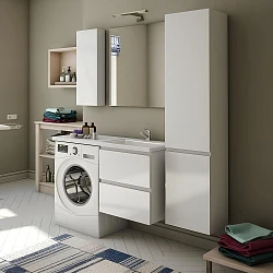 Тумба с раковиной Эстет Dallas Luxe 120 ФР-00001929 правая, белая глянцевая