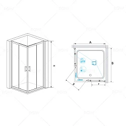 Душевой уголок RGW Passage PA-31 100x100см 02083100-11 профиль хром, стекло прозрачное